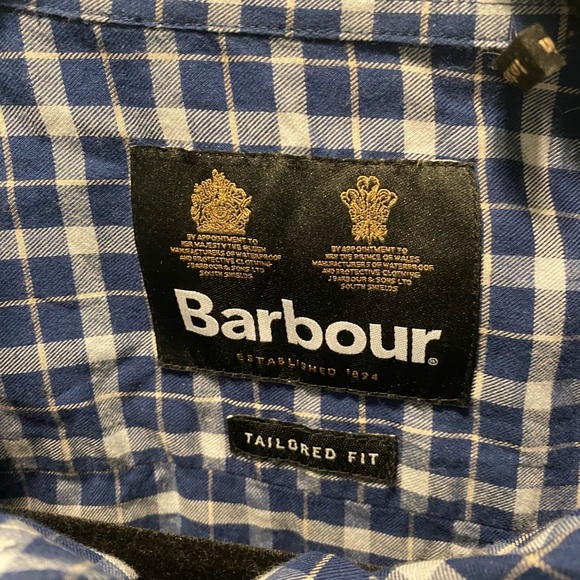 Barbour Howard Tailored Navy and white button down shirt - Picture 8 of 12
